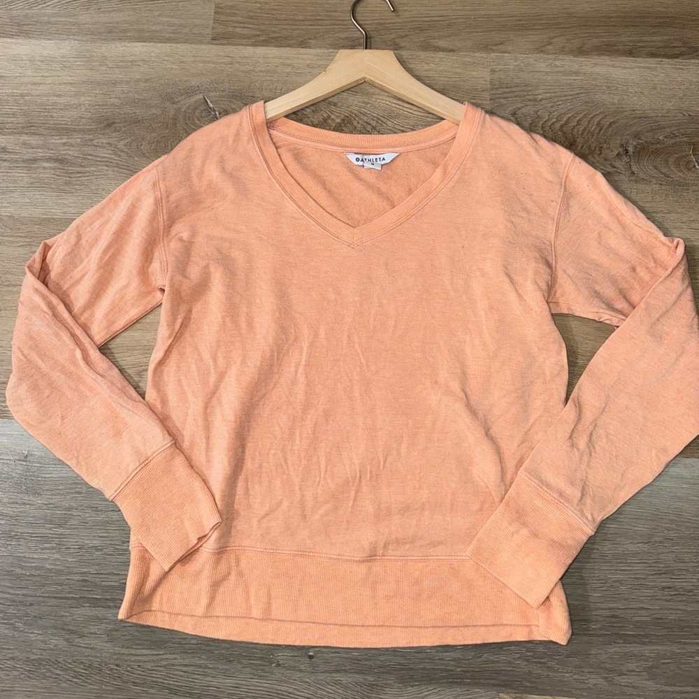 Athleta Peach Crewneck Pullover Top